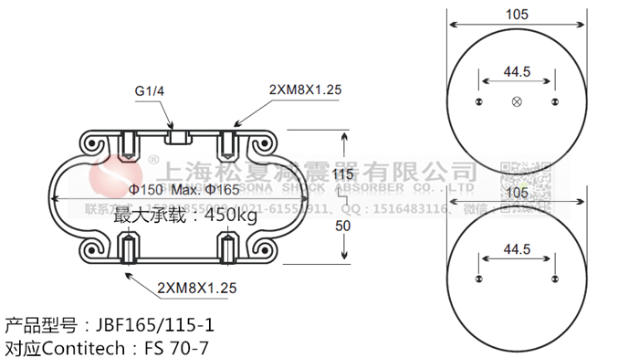 JBF165/115-1橡膠<a href='http://www.dfjk.com.cn/' target='_blank'><u>空氣彈簧</u></a>