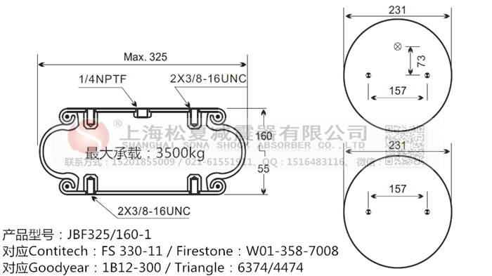 JBF325/160-1橡膠<a href='http://www.dfjk.com.cn/' target='_blank'><u>空氣彈簧</u></a>