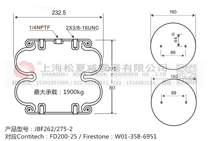 JBF262/275-2橡膠<a href='http://www.dfjk.com.cn/' target='_blank'><u>空氣彈簧</u></a>